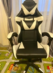 Крісло ігрове GAMING CHAIR G-001 колір чорний/білий фото від покупців 13