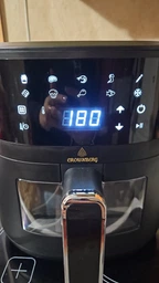 Аэрогриль без масла Crownberg CB мультипечь 2000 Вт с LED дисплеем, автоотключением и таймером 5 л черный (ISSS)