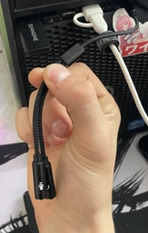 Кабель розгалужувач на два аудіо роз'єми 3.5 (mini jack) AUX перехідник / спліттер для одночасного підключення мікрофона та навушників, чорний (95699342)