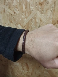 Мужской кожаный браслет Primo Collar Brown с магнитной застежкой Primo коричневый