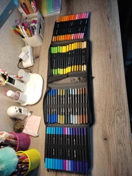Набір акварельних маркерів двосторонні, 100 шт Brush Pens фломастери на водній основі в кейсі фото від покупців 4