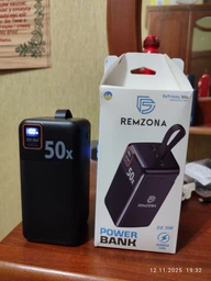 Повербанк 20000 mAh 22.5W с быстрой зарядкой PD/QC Remzona Extrinity 20X для телефона apple айфона samsung универсальный повер банк 20 000 мощный портативный пауербанк для iphone самсунг роутера планшета смартфона павербанк черный з Type-C + кабель фото от покупателей 13