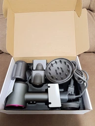 Професійний фен стайлер для волосся Super Hair Dryer 1600 Вт + 5в1 насадок, сірий / фуксія