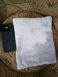 Килимок - грілка плюшевий сірий з підігрівом USB від Power Bank нагрів до 45С / теплий коврик фото від покупців 3