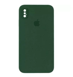 Чохол Silicone Premium case з захистом камери для iPhone X та iPhone XS Full Camera Protective dark olive 0007