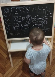 Мольберт детский двухсторонний деревянный магнитный неокрашенный, доска для творчества, развития и рисования, для магнитов, маркеров и мела 3в1, МР. фото от покупателей 2