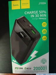 Павербанк із швидкою зарядкою 22.5W 20000mAh HOCO J136A |2USB/1Type-C, 22.5W+PD20W| Чорний фото від покупців 4