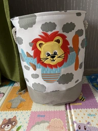Корзина для игрушек/белья на шнуровке 45х35 см Серый - Лев