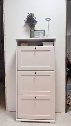 Тумба для взуття на 3 відділення IKEA BRUSALI 61х30х130 см біла (804.803.93) фото від покупців 1