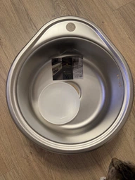 Кухонна мийка врізна Kroner KRP Satin 4843, 430х480 мм, нержавіюча сталь, кругла, сатинова (матова), 0.8 мм