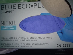 Перчатки нитриловые Ampri Blue Eco-Plus Неопудренные Размер М 50 пар Синие (4044941001180)