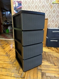 Комод пластиковый на 4 ящика "Ротанг" серо-черный 86*45*35 см (R plastic)