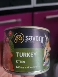 Упаковка вологого корму Savory для кошенят з індичкою, 200г 6шт