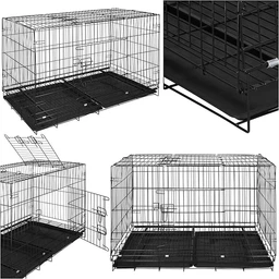 Манеж для тварин SPRINGOS 100 x 70 x 60 см L чорний (5907719433615)