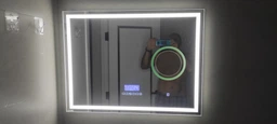 Прямоугольное зеркало с LED подсветкой 110 на 70 см, с Smart-блоком, линзой с подсветкой и подогревом, модель Karnet La Mir (karnetg195)