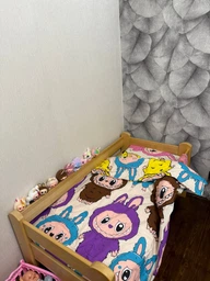 Комплект постельного белья в кроватку детский Mirson 110х140 см Kids Time 17-0865 Labubu Бязь (2200012064740)