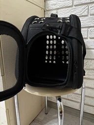 Сумка переноска для кота кошки котят собаки домашних животных до 8 кг с окошком и ремешком на плечо кошачьи сумки для переноски котов кошек маленьких собак черная 42x28x32 см (002169) фото от покупателей 17