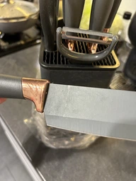Набір кухонних ножів TS Kitchen з керамічним покриттям 7 предметів з ножицями та овочечисткою на підставці Чорний фото від покупців 1