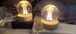 Ночник 3D 6/8 см Хрустальный Шар с солнечной системой ночное освещение
