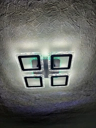 Управляемая светодиодная СМАРТ люстра ESLLSE ROOM ICE 70W 4S 385×385×75мм Черная с подсветкой RGB