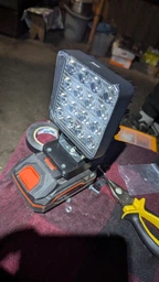 LED фара 12 24 Вольт. Светодиодная лэд фара на 16 диодов квадрат фото от покупателей 1
