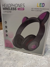Беспроводные наушники детские ATD CAT EAR L400 с кошачьими ушками LED подсветкой Bluetooth 5.0 microUSB встроенным микрофоном радио Black фото от покупателей 19
