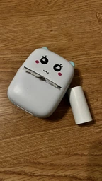 Портативний, бездротовий міні термо принтер Mini Printer з подвійною посмішкою, Bluetooth, дитячий для фото, малюнків, етикеток, скетчів, штрихкодів, HomeGoods, Блакитний
