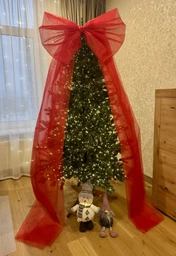 Бант декоративний 65х200 см великий фатин фатиновий святковий червоний фото від покупців 8