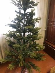 Искусственная новогодняя ёлка 180 см PE+PVC, премиальная, 1189 веток фото от покупателей 1