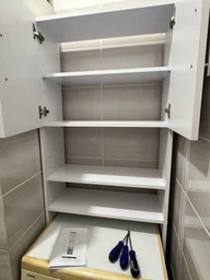 Пенал - шкаф в ванную напольный над стиральной машиной MEBLIBUD Ella 189.6х64.2х25 см белый фото от покупателей 19
