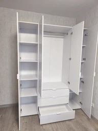 Шафа розпашна для одягу Doros Гелар 155х49,5х203,4 см Білий (DRS-011100)