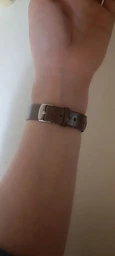 Ремінець шкіряний Mi Jobs для фітнес браслета Xiaomi Mi Band 3 4 5 6 Коричневий + золото (mrk2197) фото від покупців 2