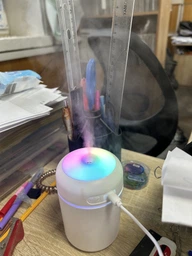 Портативный увлажнитель воздуха Aroma Car Humidifier H2O Компактный светодиодный ультразвуковой диффузор 300 мл Детский ночник Серый