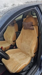 Автомобильный чехол из натуральной овечьей кожи MAXI Коричневый фото от покупателей 2