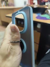 Чехол Fiji Colorframe для Xiaomi Redmi Note 14 Pro Plus 5G матовый бампер с кольцом подставкой Dark Blue фото от покупателей 2