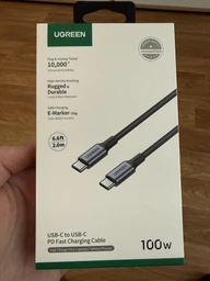 Кабель UGREEN US316 USB-C to USB-C 100W QC4.0 PD3.0 5A 2m Black (70429) фото від покупців 5