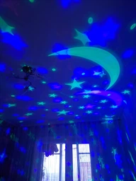 Обертовий нічник-проектор "Зоряне небо" Star Master у формі кулі фіолетовий фото від покупців 1