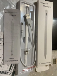 Стилус универсальный для планшета смартфона айпада айфона активная сенсорная ручка Stylus Pencil Pro 4 емкость стилуса для работы письма заметок и рисования цифровой без блютуз iOS Android iPad Windows ноутбука + 2 сменных наконечника и кабель фото от покупателей 2