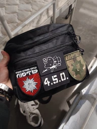 Сумка для патчей Cordura 600D 5 карманов, мессенджер черный из ткани фото от покупателей 1