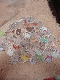 Набір наклейок кіт Пушин Pusheen 50 штук стікербомбінг для телефону, ноутбука, планшета, скейтборду, самокату, велосипеда. (II) 33019