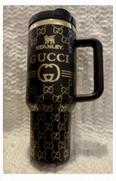 Термос термочашка Stanley Quencher H2.0 Tumbler і 1,18 л Navy Blue Monogram Rainbow