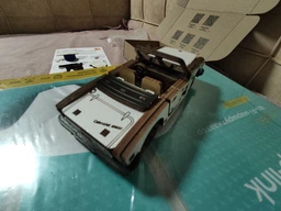 3D пазл Дерев'яна машинка конструктор Кабріолет S-500 3DBRT авто Білий фото від покупців 2
