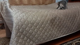 Покривало ТЕП велюрове Velour Ромб круглий Золотий беж двоспальне 180х240 см Двостороннє фото від покупців 1