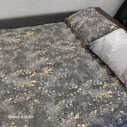 Комплект постельного белья Бязь Fern leaves 200х220 см Серый с кремовым