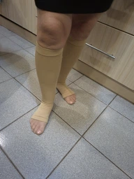 Гольфы для профилактики варикоза компрессионные эластичные Zip Sox, утягивающие гольфы для снятия усталости и отеков ног с молнией, размер S/M, 2 шт в комплекте Бежевые, ZSG-150-S/M-Beige фото от покупателей 5