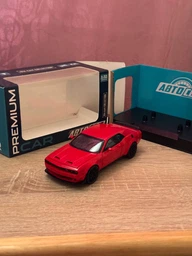 Машинка металева Dodge Challenger SRT Додж сірий звук світло відкр двері багажник капот Автомир1:32,16*7*5см (AP-1992) фото від покупців 1