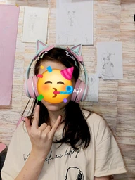 Беспроводные наушники Onvex BT612I с кошачьими ушками, RGB-подсветкой, Bluetooth 5.3, FM-радио, MicroSD, AUX, складные Blue-Pink фото от покупателей 1