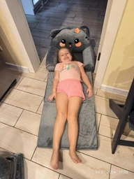 Мягкое детское кресло трансформер плюшевый диванчик для детей котик серый (280053) фото от покупателей 2