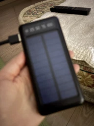 Повербанк умб 20000 mah с солнечной батареей фонариком THATTi wxj-003 павербанк для телефона смартфона устройств powerbank со встроенными 4 кабелями micro usb a type c lightning power bank внешний портативный солнечный аккумулятор повербанки черный