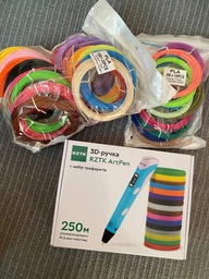 3D-ручка RZTK ArtPen с разноцветным эко-пластиком 250 м + Книга с трафаретами Purple фото от покупателей 17